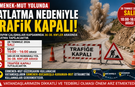 ERMENEK-MUT YOLUNDA PATLATMA NEDENİYLE 6 SAATLİK TRAFİK KISITLAMASI