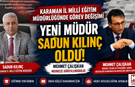 Karaman İl Millî Eğitim Müdürlüğünde Görev Değişimi: Yeni Müdür Sadun Kılınç Oldu