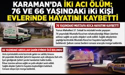 Karaman"da İki Acı Ölüm: 76 ve 66 Yaşındaki İki Kişi Evlerinde Hayatını Kaybetti