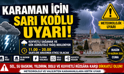 Karaman İçin Kuvvetli Sağanak ve Fırtına Uyarısı