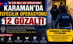 65 İlde Mali Suç Operasyonu: Karaman’da Tefecilik Soruşturmasında 12 Gözaltı