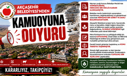 AKÇAŞEHİR BELEDİYESİ’NDEN MERMER OCAĞI SÜRECİNE İLİŞKİN KAMUOYU DUYURUSU