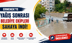Ermenek’te yağış sonrası belediye ekipleri sahaya indi