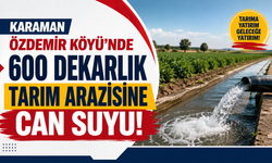 Karaman Özdemir Köyü’nde 600 dekarlık tarım arazisine can suyu!