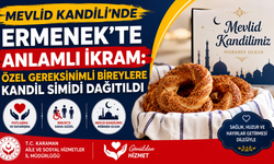 Mevlid Kandili’nde Ermenek’te anlamlı ikram: Özel gereksinimli bireylere kandil simidi dağıtıldı