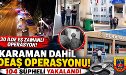 KARAMAN DA DAHİL 30 İLDE DEAŞ OPERASYONU: 104 ŞÜPHELİ YAKALANDI