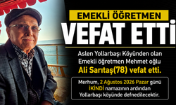 Emekli Öğretmen Ali Sarıtaş Hayatını Kaybetti