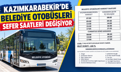 Kazımkarabekir’de belediye otobüsü sefer saatleri değişiyor