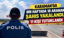 Karaman’da bir haftada 18 aranan şahıs yakalandı, 11 kişi tutuklandı