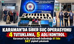 Karaman’ın da Aralarında Bulunduğu 61 İlde Siber Suç Operasyonu: 547 Şüpheli Yakalandı