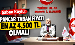 Şaban Köylü: Pancar Taban Fiyatı En Az 4.500 TL Olmalı