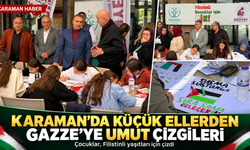 Karaman’da küçük ellerden Gazze’ye umut çizgileri