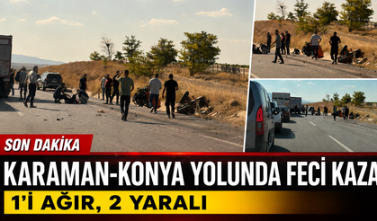 Karaman-Konya Yolunda Feci Kaza: 1’i Ağır, 2 Yaralı