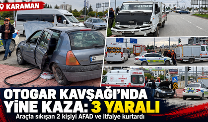 Karaman Otogar Kavşağı’nda Yine Kaza: 3 Yaralı