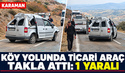 Köy Yolunda Hafif Ticari Araç Takla Attı: 1 Yaralı