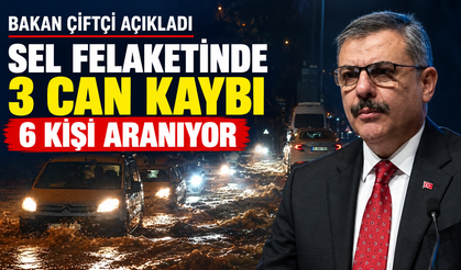 Bakan Çiftçi açıkladı: Sel felaketinde 3 can kaybı, 6 kişi ise aranıyor