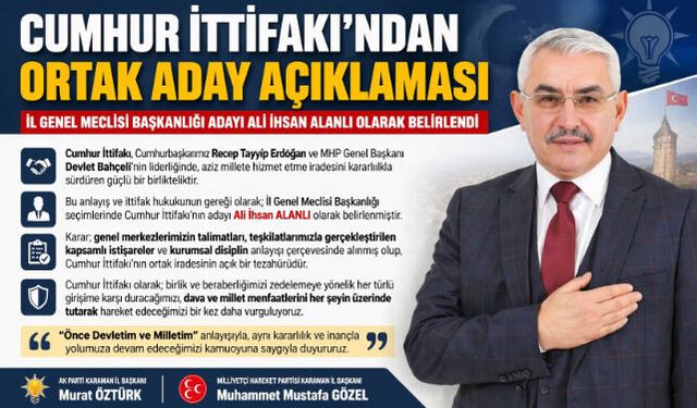 Cumhur İttifakı"ndan İl Genel Meclisi Başkanlığı İçin Ortak Aday Açıklaması