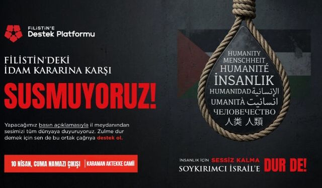 KARAMAN"DA FİLİSTİN İÇİN BASIN AÇIKLAMASI ÇAĞRISI
