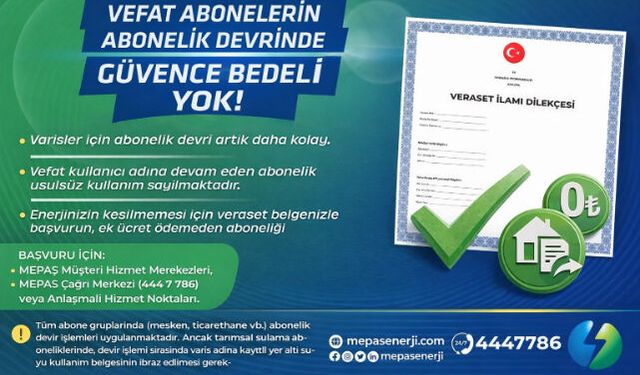MEDAŞ"TAN ABONELİK UYARISI: USULSÜZ KULLANIMA 5 KAT CEZA