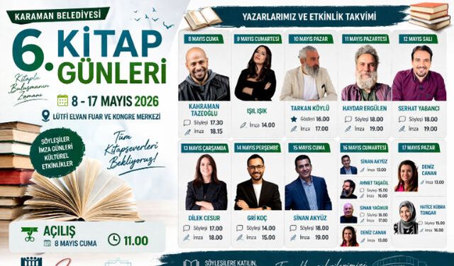 KARAMAN"DA KİTAP GÜNLERİ BAŞLIYOR