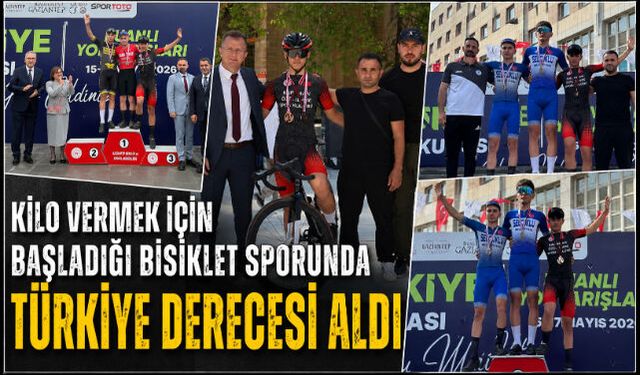 KİLO VERMEK İÇİN BAŞLADIĞI BİSİKLET SPORUNDA TÜRKİYE DERECESİ ALDI