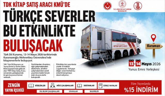 Türk Dil Kurumu Kitap Satış Aracı KMÜ"de Okurlarla Buluşacak