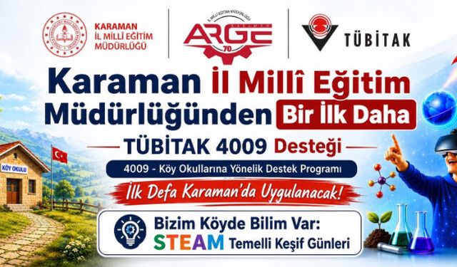 Karaman İl Millî Eğitim Müdürlüğünden Bir İlk Daha: TÜBİTAK 4009 Desteği