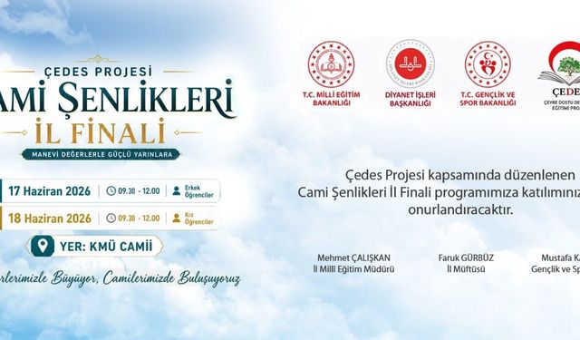 ÇEDES Projesi Kapsamında Cami Şenlikleri İl Finali KMÜ Camii’nde Düzenlenecek