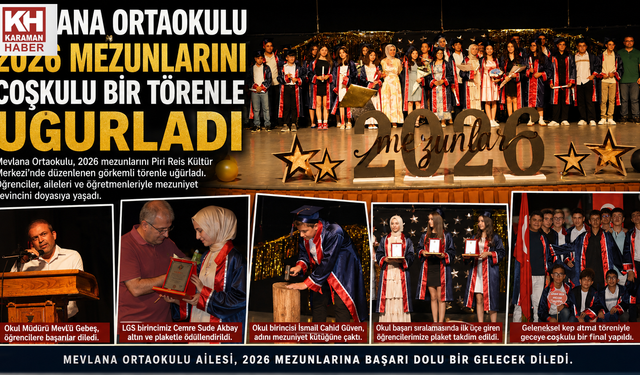 Mevlana Ortaokulu 2026 Mezunlarını Coşkulu Törenle Uğurladı