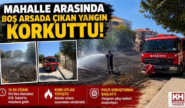 Mahalle Arasında Çıkan Ot Yangını Korkuttu