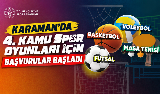 Karaman’da 4. Kamu Spor Oyunları İçin Başvurular Başladı