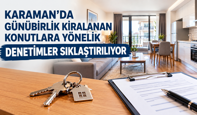 Karaman’da Günübirlik Kiralanan Konutlara Yönelik Denetimler Sıklaştırılıyor