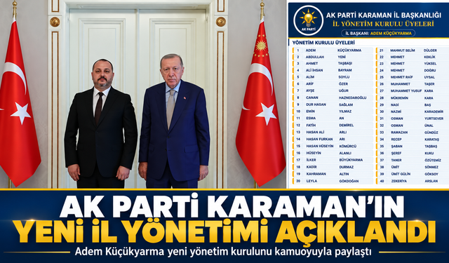 AK Parti Karaman’ın Yeni İl Yönetim Kurulu Açıklandı