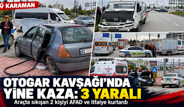 Karaman Otogar Kavşağı’nda Yine Kaza: 3 Yaralı