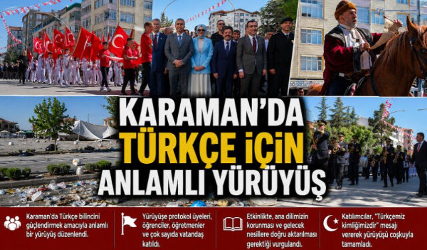 Karaman"da Türkçe İçin Anlamlı Yürüyüş