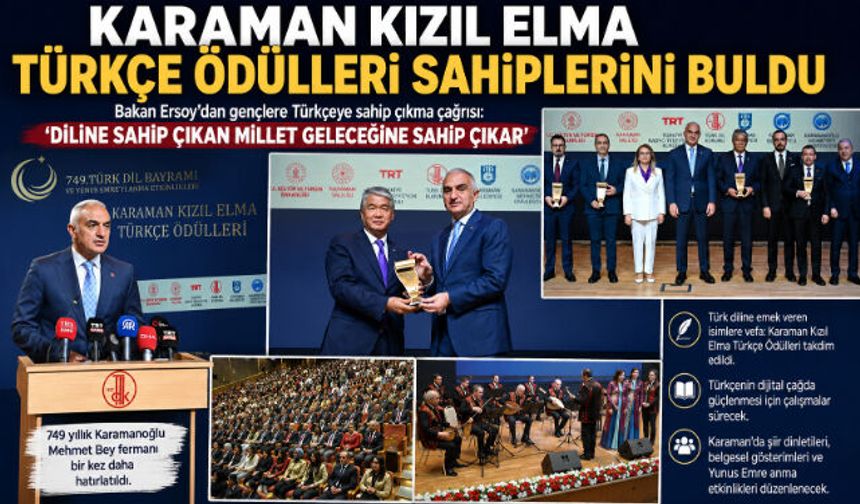 Karaman Kızıl Elma Türkçe Ödülleri Sahiplerini Buldu