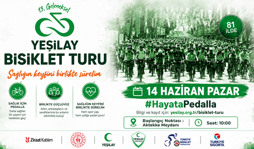 13. Geleneksel Yeşilay Bisiklet Turu İçin Geri Sayım Başladı