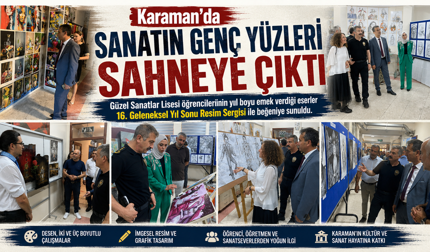 Karaman’da Genç Sanatçılar Eserlerini Sergiledi