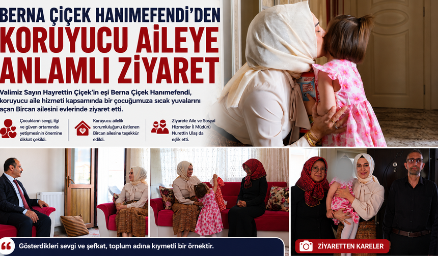 Berna Çiçek Hanımefendi’den Koruyucu Aileye Anlamlı Ziyaret