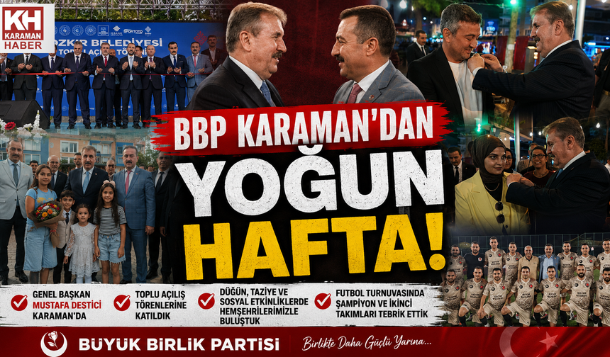 BBP Karaman İl Başkanı Mesut Soyfidan, Haftalık Çalışmalarını Değerlendirdi