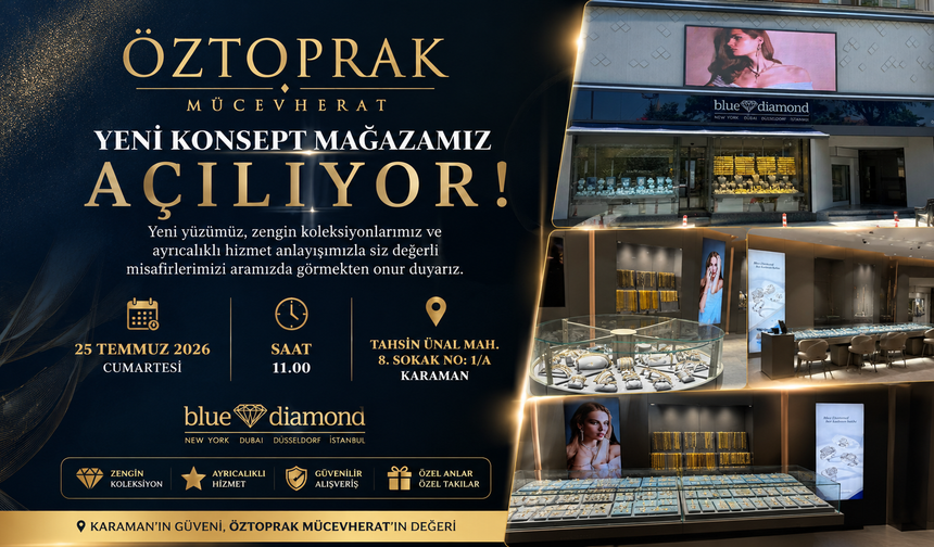 Karaman’da Öztoprak Mücevherat Yeni Konsept Mağazasını Açıyor