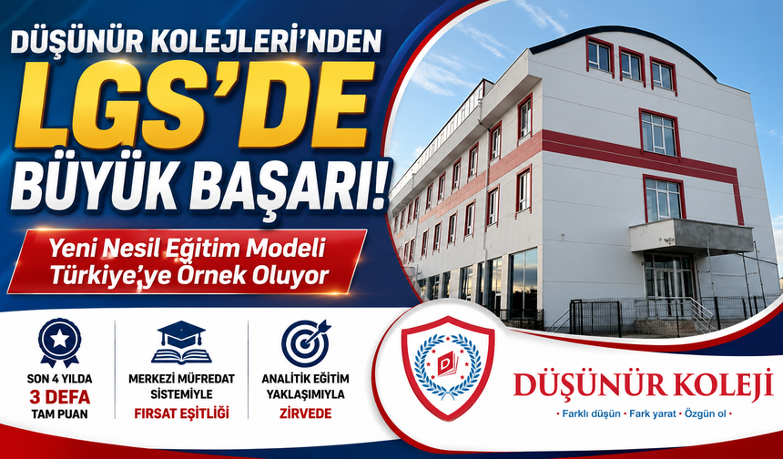 Düşünür Kolejleri’nden LGS’de Büyük Başarı: Yeni Nesil Eğitim Modeli Türkiye’ye Örnek Oluyor