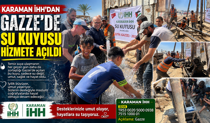 Karaman İHH’nın Desteğiyle Gazze’de Su Kuyusu Hizmete Açıldı