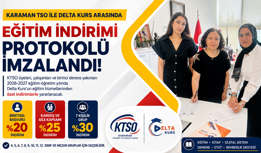 Karaman TSO ile Delta Kurs arasında eğitim indirimi protokolü imzalandı