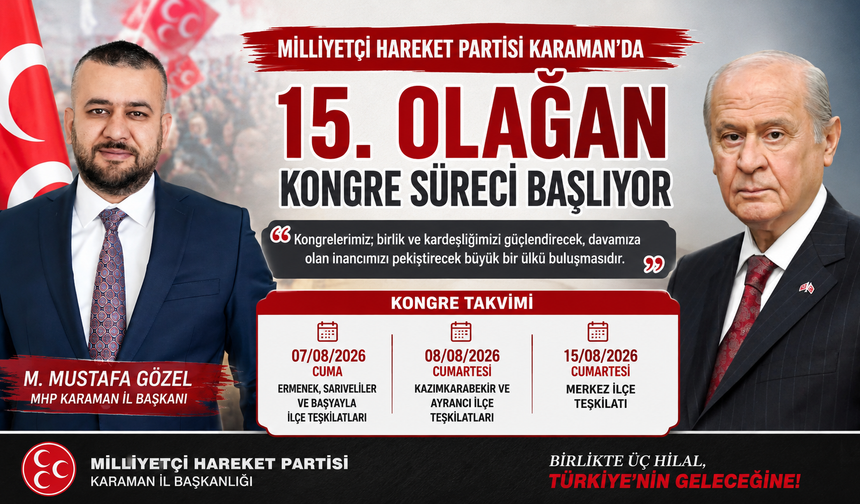 MHP Karaman’da 15. Olağan Kongre Süreci Başlıyor