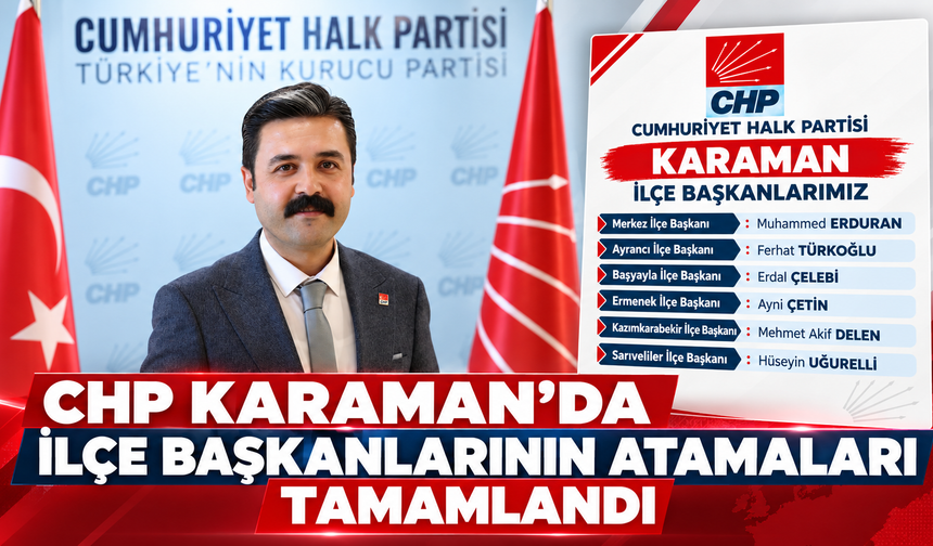 CHP Karaman’da İlçe Başkanları Belli Oldu