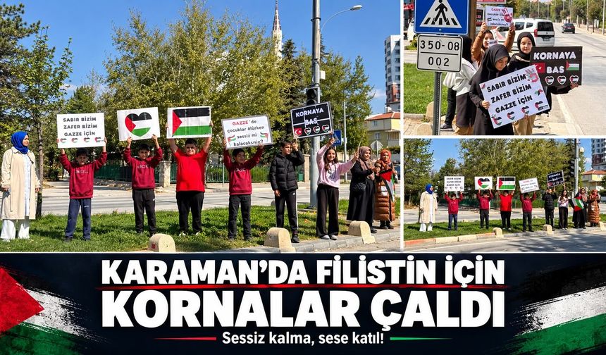 Karaman’da Filistin İçin Kornalar Çaldı: “Sessiz Kalma, Sese Katıl!”