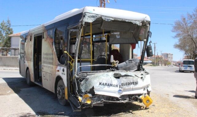 Karaman’da halk otobüsü ile kamyon çarpıştı: 7 yaralı