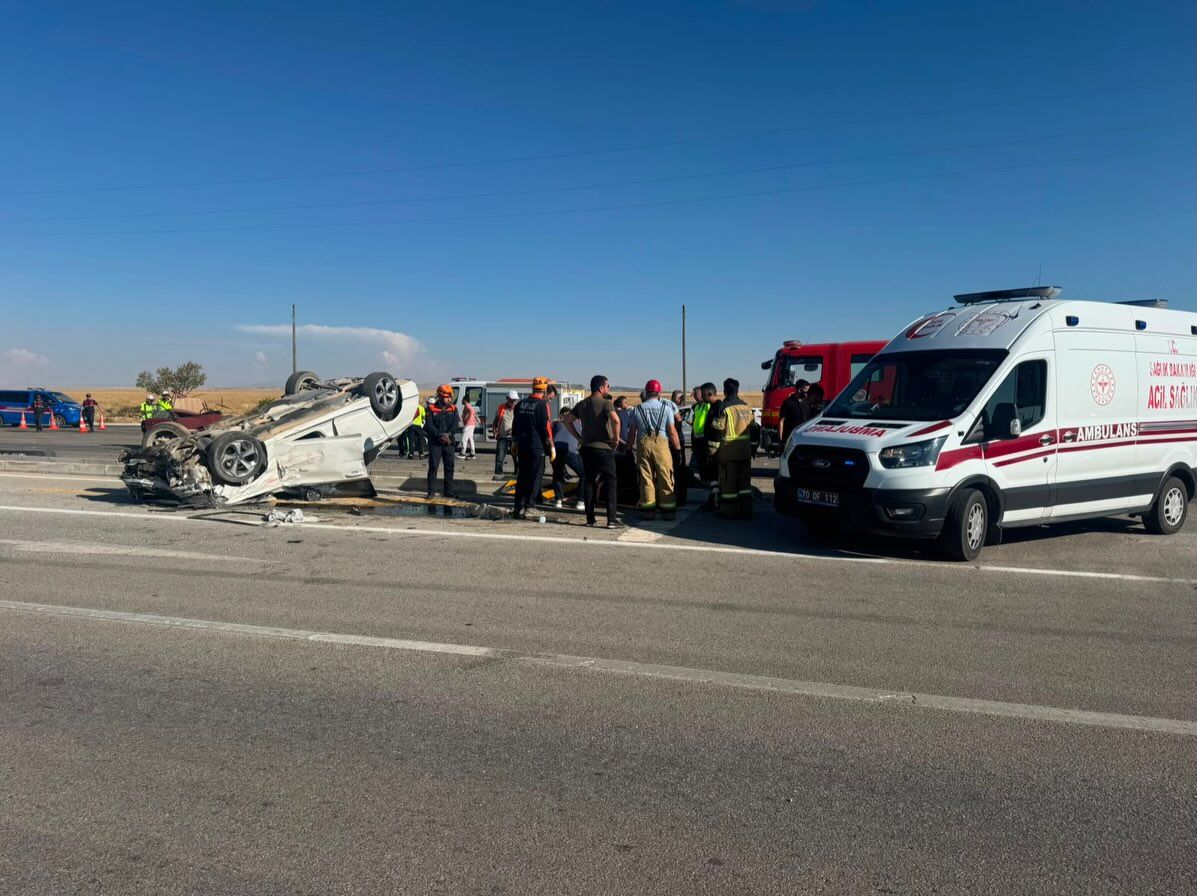 Karamanda Feci Kaza 2 Arac Carpisti 7 Kisi Sag Kurtarildi 4