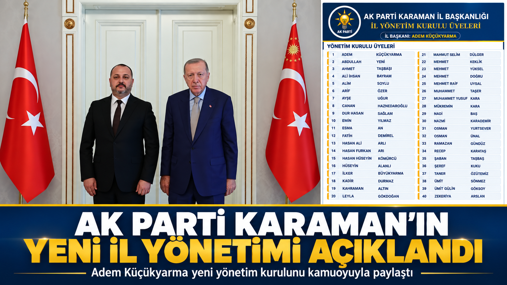 AK Parti Karaman’ın Yeni İl Yönetim Kurulu Açıklandı